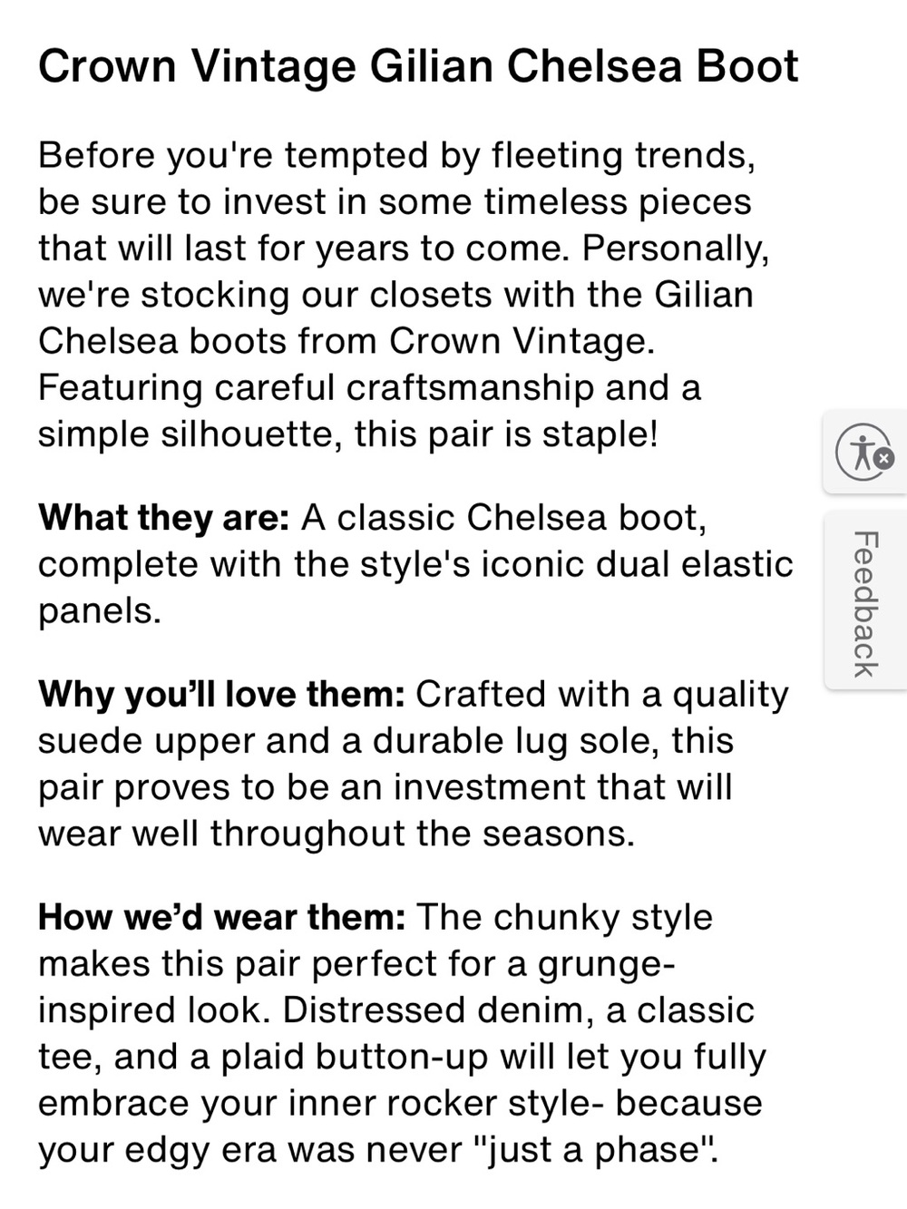 Crown Vintage Gilian Chelsea Boot Whiskey Suede Size 7 NIB - Picture 11 of 11
